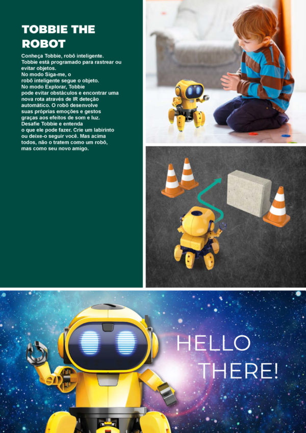 Jogo educativo de labirinto com robô menino e brinquedo